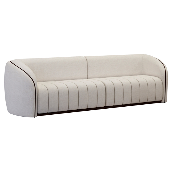 Sofá 332cm 4 Lugares Bipartido West Courino Preto | Linho Alt